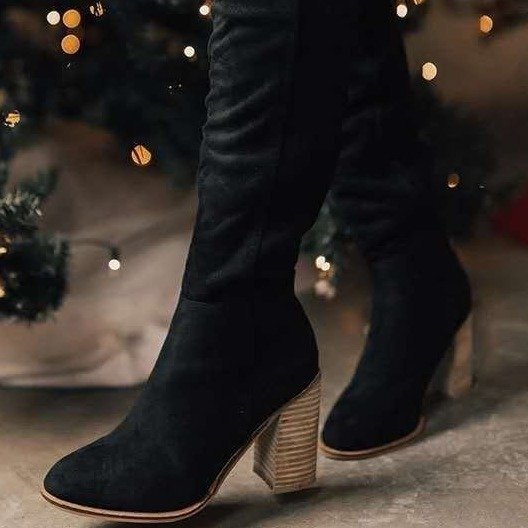 Over-the-Knee Boots Women's 2020 Autumn and Winter New Thick Heel High Heel Slimming Suede Boots Women's Side Zipper Long Autumn and Winter