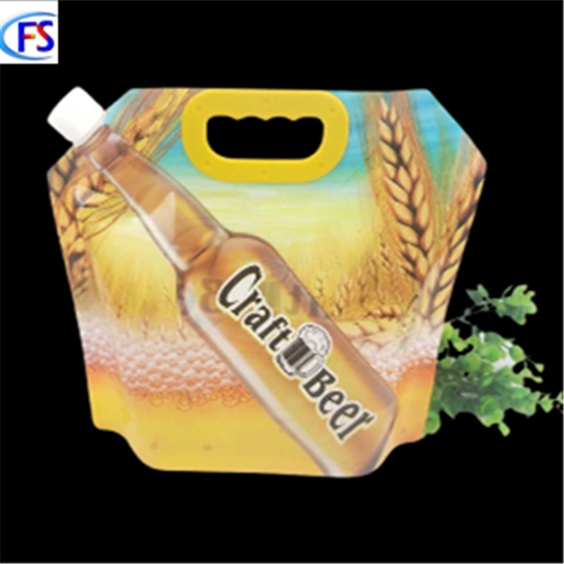 1.5L suction nozzle self-standing bag outdoor folding drinking water liquid bag 2.5kg portable beer bag