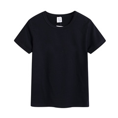 Solid color children's sweat-absorbing short-sleeved 3-15 years old boys and girls children's T-shirt wholesale children's clothing factory one piece shipment 