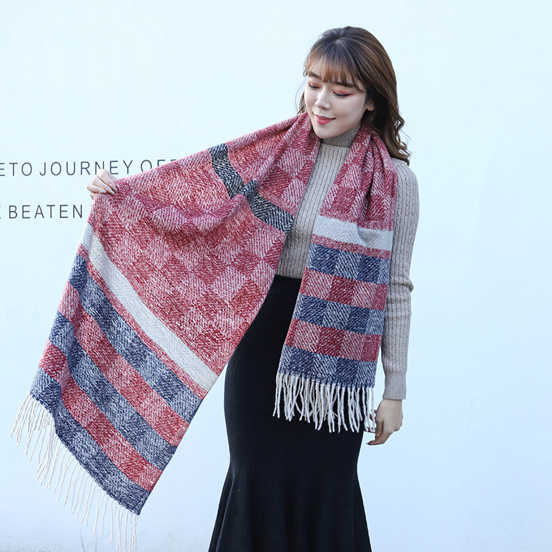 Keep warm men's classic cashmere demi-season scarf with tassels made…