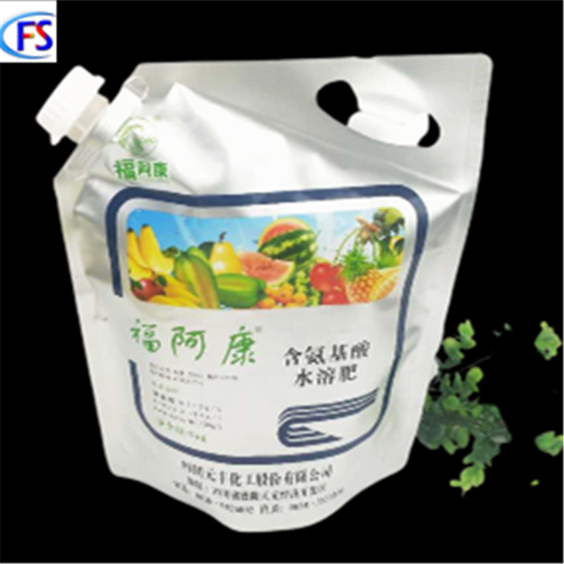 5kg large capacity water soluble element liquid fertilizer bag 5L amino acid water soluble fertilizer aluminum foil suction nozzle self-standing bag