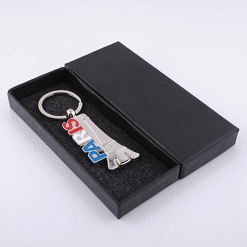 Dimension 130*55*17mm Universal Long Black Box Keychain Box High-End Black Paper Card Box BZH-015