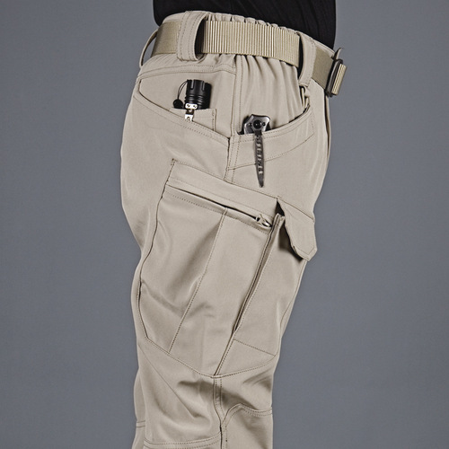 Tactical pants men's camouflage pants spring and autumn outdoor stretch overalls wear-resistant loose soft shell assault pants