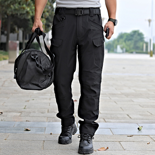 Tactical pants men's camouflage pants spring and autumn outdoor stretch overalls wear-resistant loose soft shell assault pants