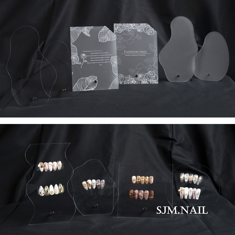 Nail Art Transparent Frosted Shaped Irregular Acrylic Display Board Photo Props Magic Works Style Display