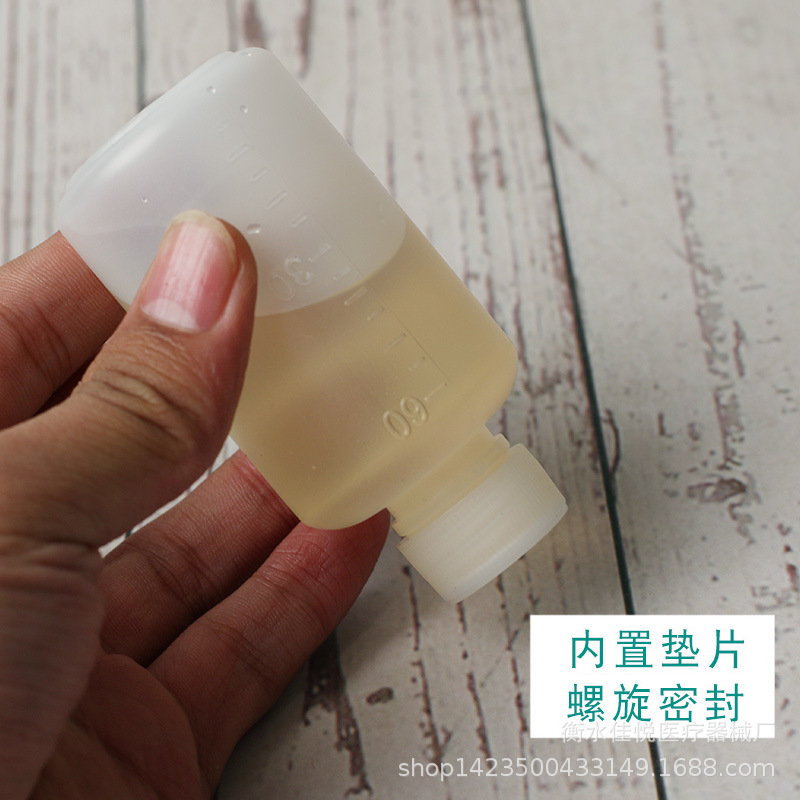 Jiayue fábrica en stock 10-200ml botella de agente de agua de plástico translúcido con contenedor de envasado de líquidos a escala