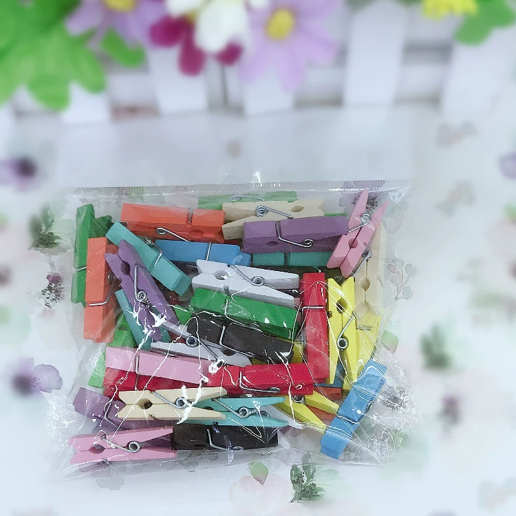 Rogue color 2.5*0.3cm, 3.5*0.7cm wooden clip wooden clip with wooden clip
