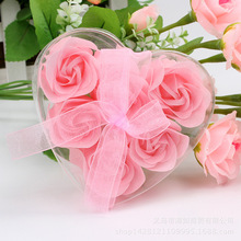 批发沐浴套装6朵玫瑰花香皂花礼盒 肥皂花小礼品创意伴手礼仿真花