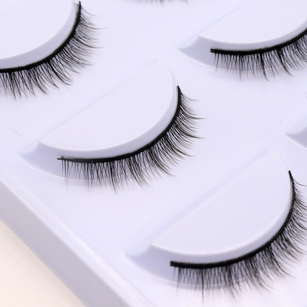 Nude dense short false eyelashes to create double eyelids, for every day, 5 pair