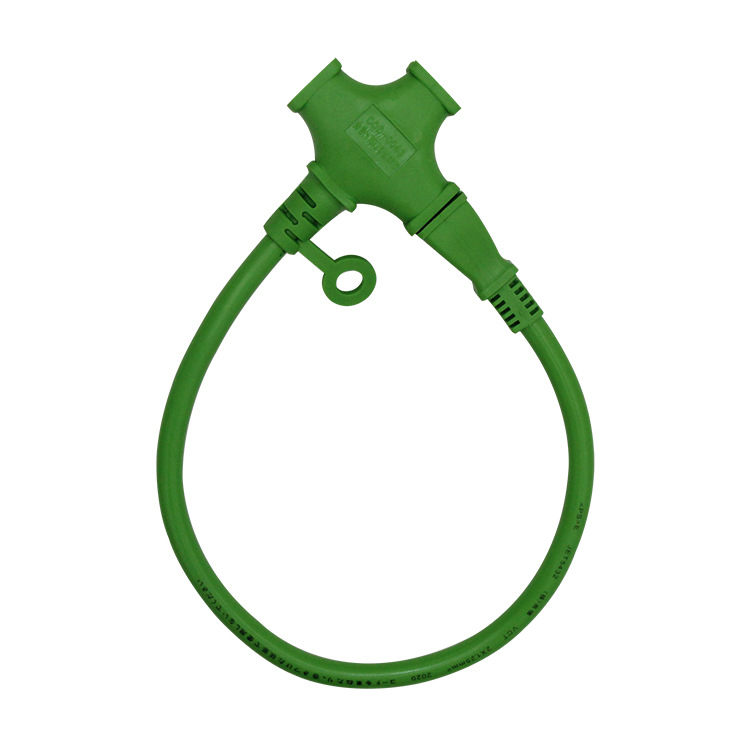 厂家供应定 制延长绿色插线 带锁延长线 高品质带插座延长线批发