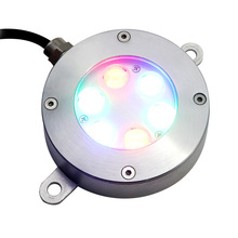 喷泉灯 LED防水IP68涌泉七彩水底灯6W不锈钢水下灯户外水池水景灯