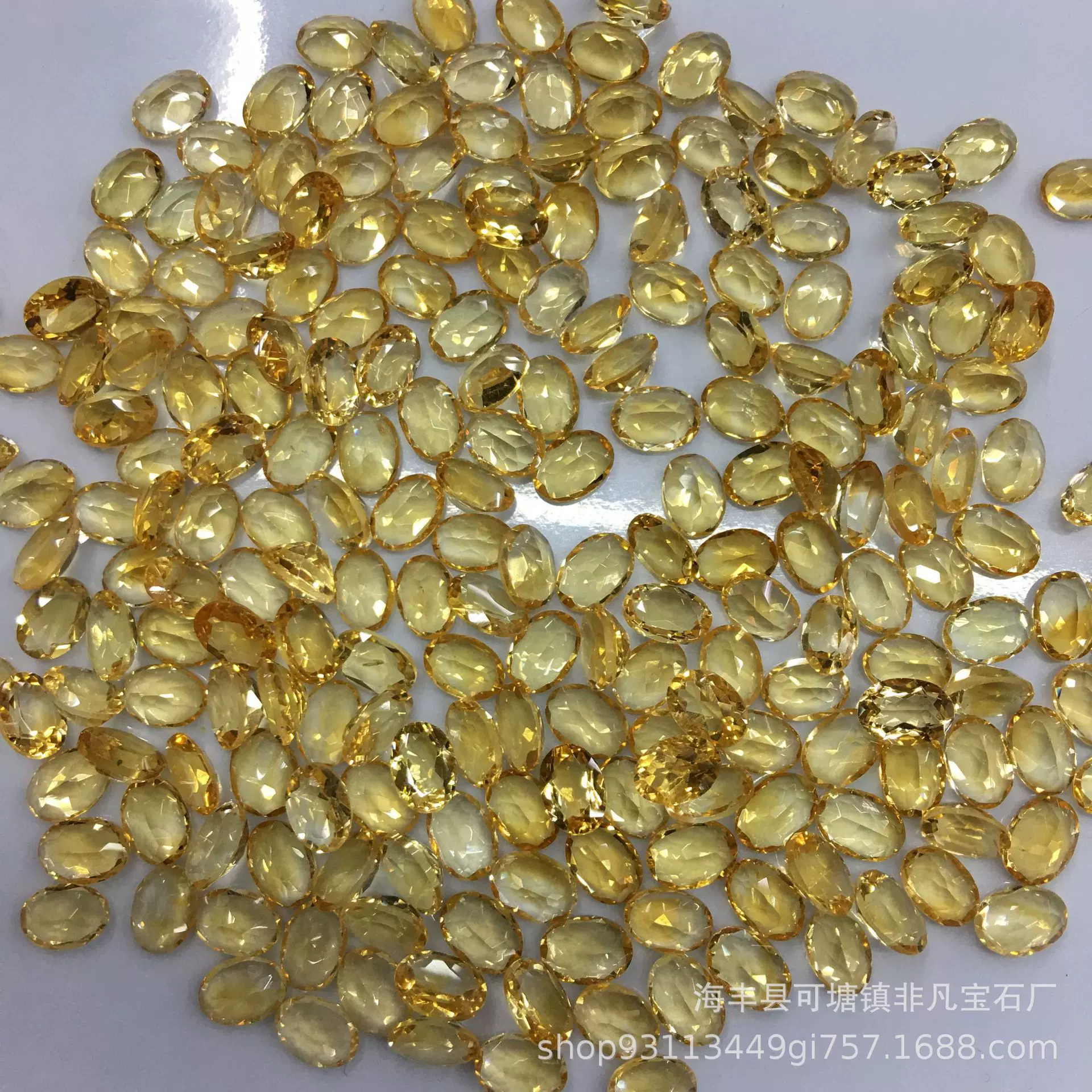 天然黄水晶戒面 旦形椭圆形裸石 戒指项链镶嵌配石工厂直销批发