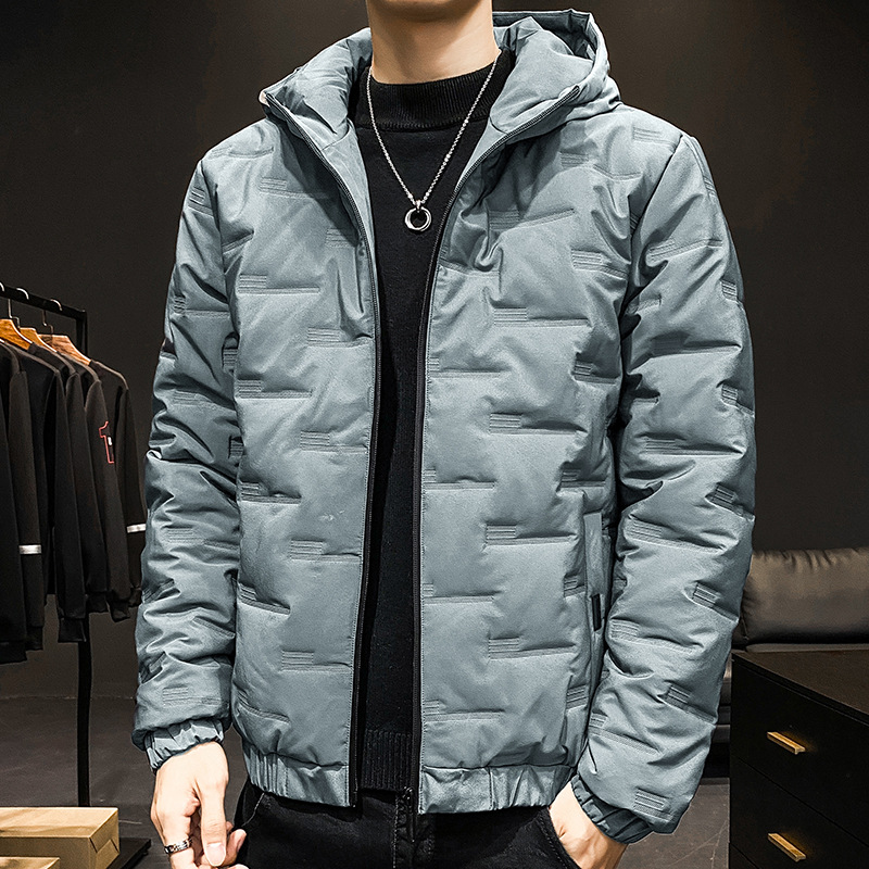 Abrigo de algodón acolchado abrigo de los hombres invierno 2022 nueva chaqueta acolchada de algodón con capucha engrosada casual abrigo de algodón acolchado de los hombres de moda
