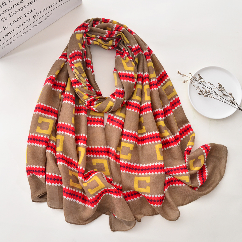 Nuevo estilo coreano cuatro estaciones bufanda universal moda estilo occidental algodón y lino sensación bufanda viajes vacaciones chal protector solar bufanda