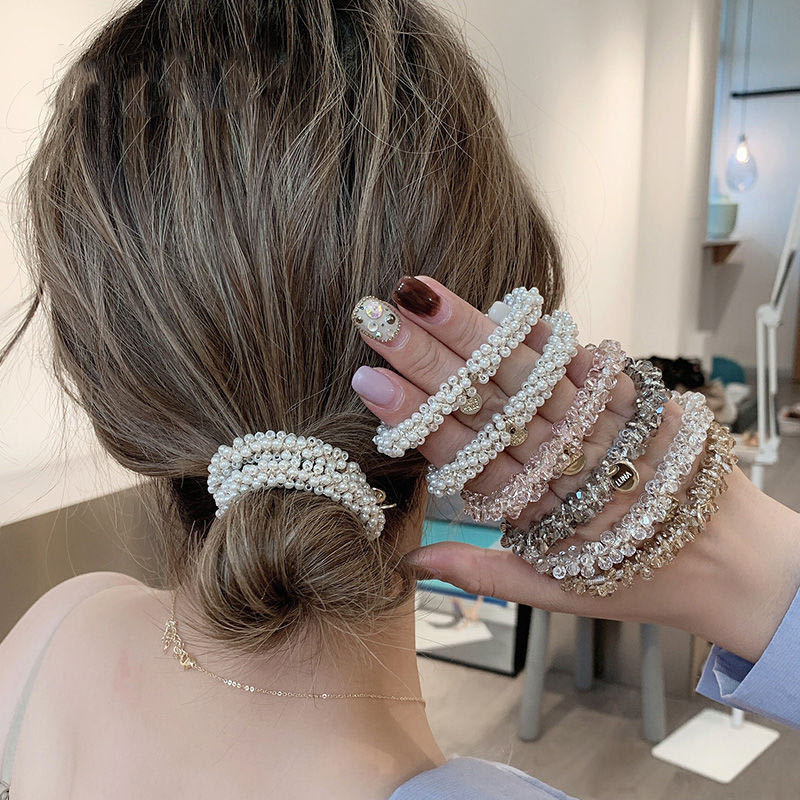 K-Style of Retro Pearl Headband, Simple Elegant Bracelet, Dual-Purpose Internet Celebrity Rubber Band, Crystal Hair Tie, Sweet Headwear K-Style of Retro Pearl Headband, Simple Elegant Bracelet, Dual-Purpose Internet Celebrity Rubber Band, Crystal Hair Tie, Sweet Headwear