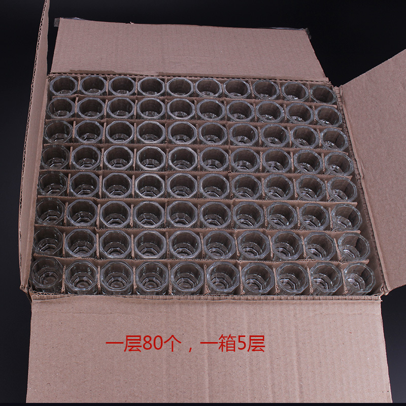 Herramientas de uñas al por mayor pequeña taza de cristal octogonal sin tapa taza de líquido especial para uñas de cristal taza de mezcla