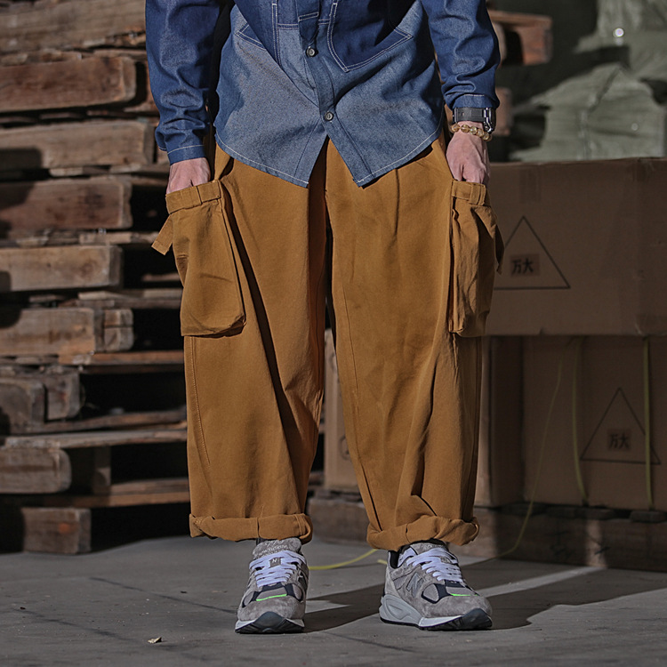 NP hombres otoño e invierno nuevo estilo gota sensación Super suelta overoles Cityboy trapear pantalones japoneses Pantalones anchos hombres y mujeres