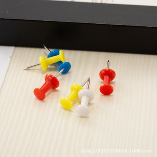 Yiwu Manufacturer Colorfulful I-Shaped Nails Art Creation Painting Thumbtacks Cork Plastic Thumbtacks Push Pins Boxed