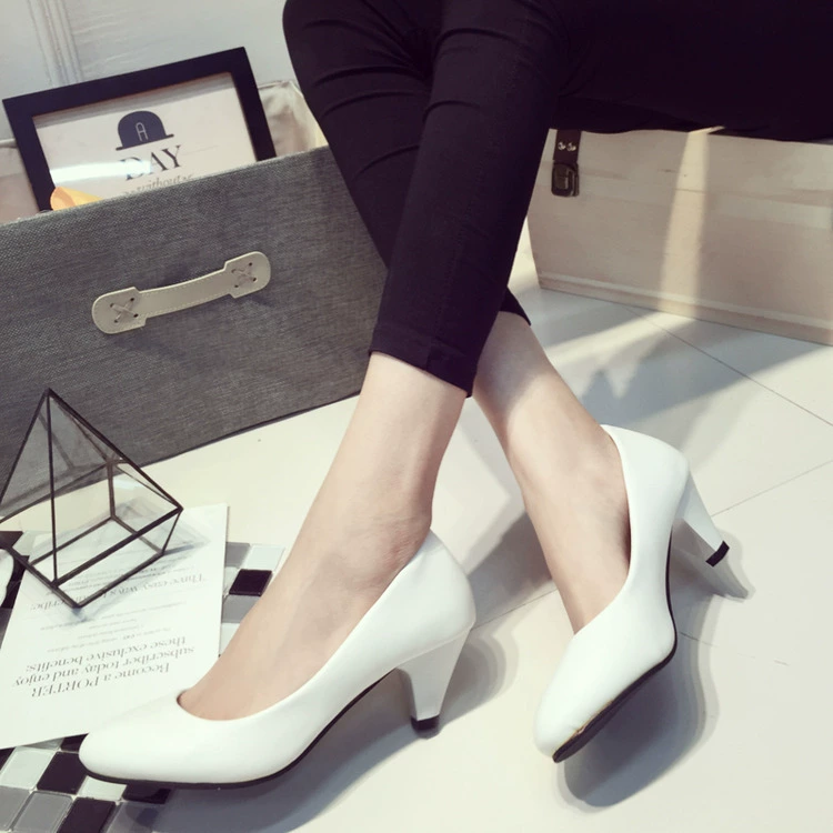 5cm средний каблук 2025 четыре сезона светло-рот одиночные туфли женские офисные средние и сплошные цвета работы сладкая обувь производитель оптом