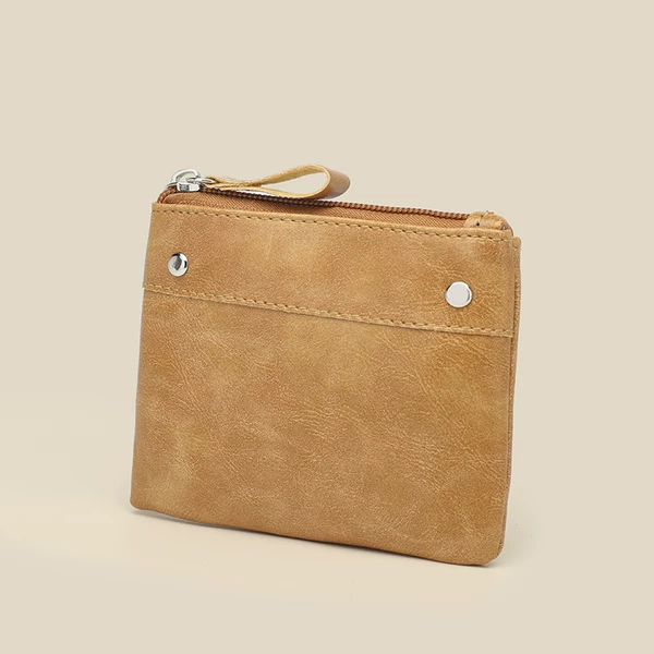 Coin Purse Men's Mini Wallet Short Zipper Coin Coin Coin Bag Women's Card Bag with Soft Leather Certificate Storage Bag