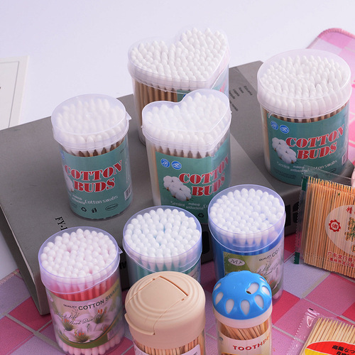 Boxed disposable double-ended cotton swabs wholesale beauty and makeup practical tools-hygienic fine cotton swabs flower cotton swabs