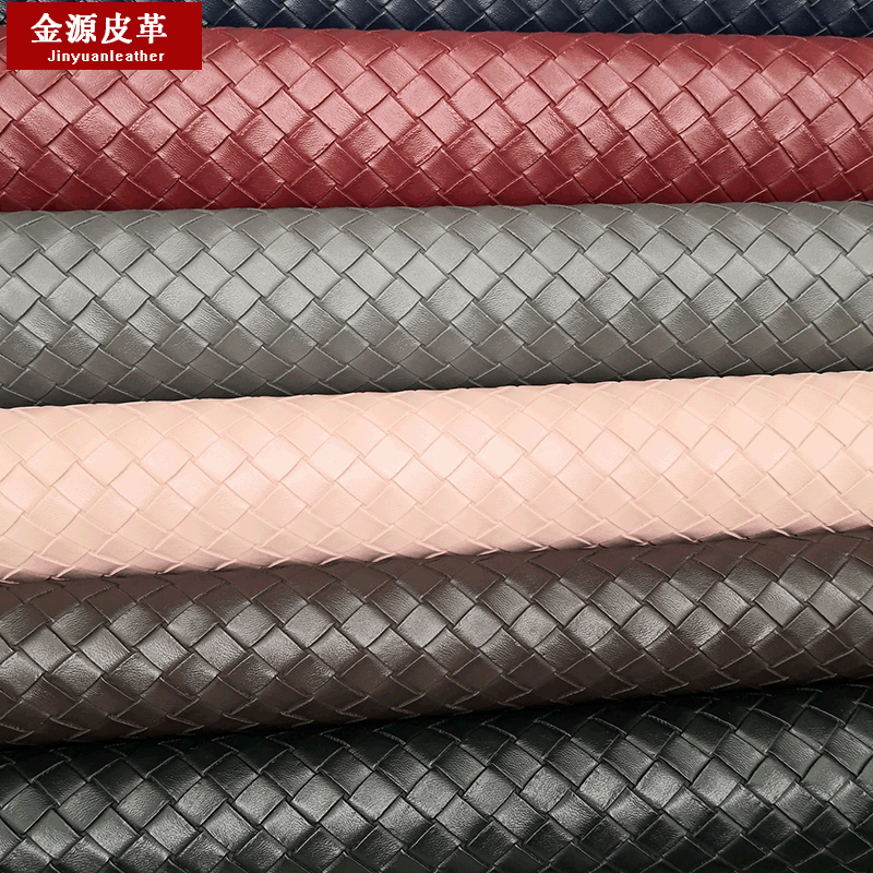 2020秋冬新款PVC编织纹 1.0拉毛底箱包革 耐磨防刮鞋材面料E18