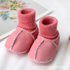 Demi-season children's fleece footwear for early age, soft sole