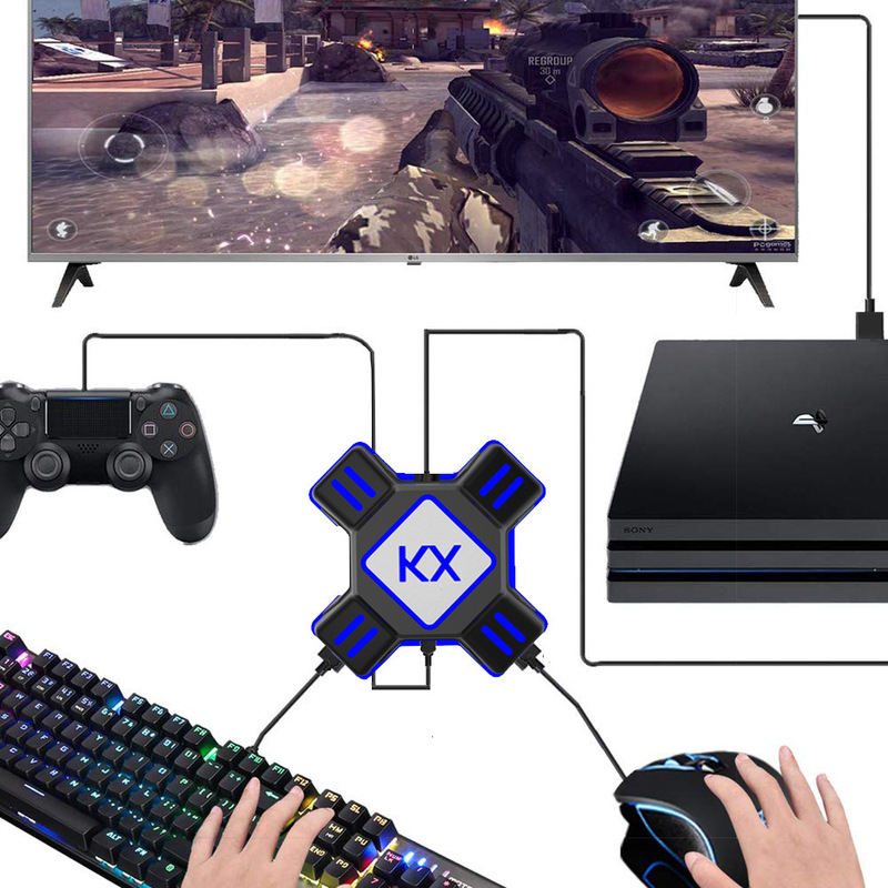 Kx Conversion Box Switch Is Compatible with Xbox Ps4/Ps3 Game Controllers to Convert Them into Keyboard and Mouse for Playing Games Like Pubg Kx Conversion Box Switch Is Compatible with Xbox Ps4/Ps3 Game Controllers to Convert Them into Keyboard and Mouse for Playing Games Like Pubg