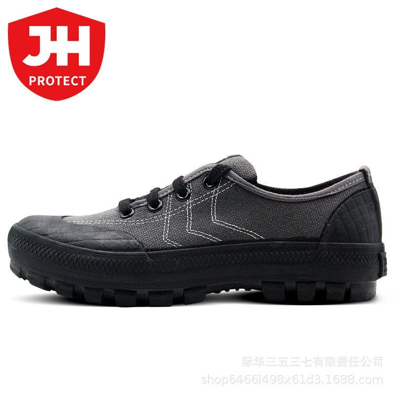 厂家直销3537解放鞋男耐磨胶鞋工地劳动户外帆布鞋