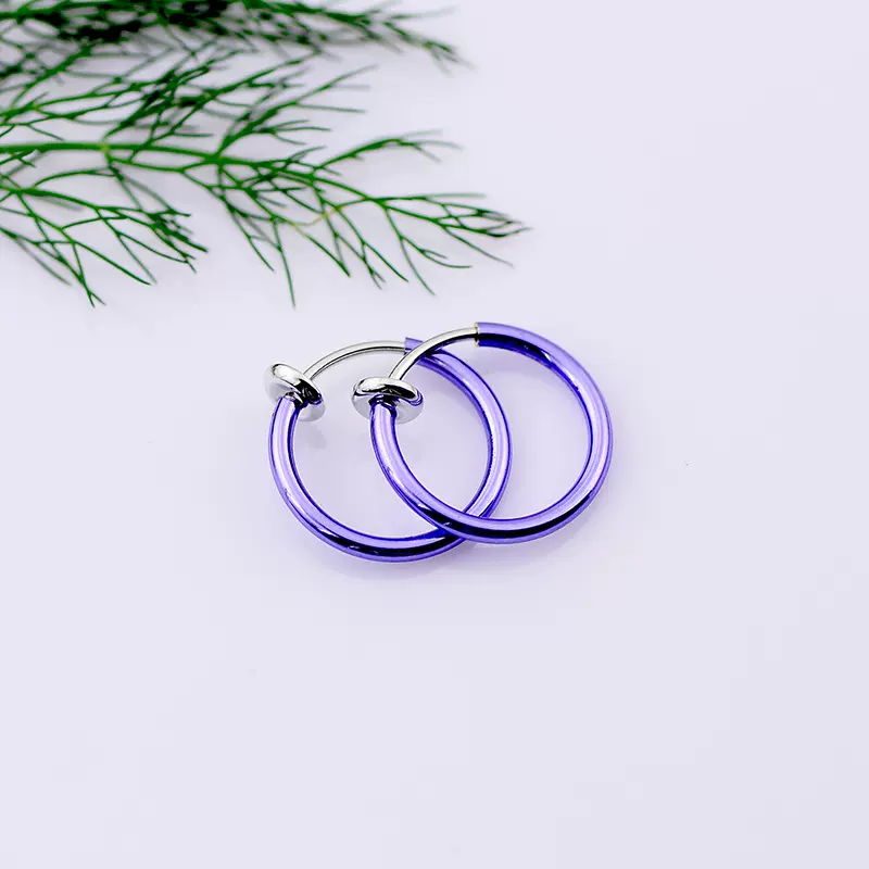 气质街拍热卖耳环 个性彩色弹簧耳夹时尚无痛无耳洞耳骨夹批发