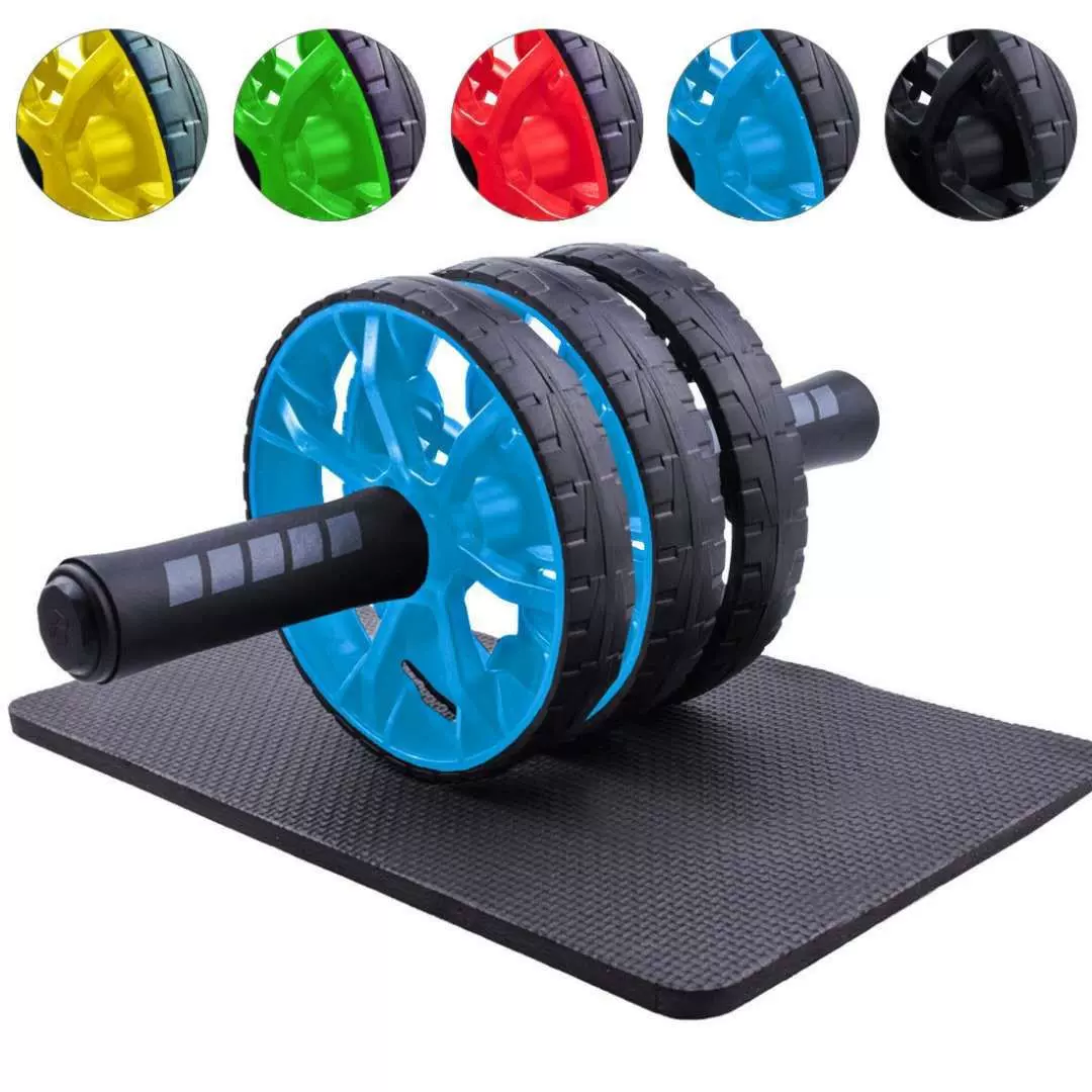 可拆卸便携三轮健腹器腹肌轮运动收腹滚轮跨境健身器材健腹轮卷腹