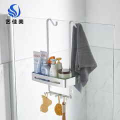 シャワールームの物置棚浴室トイレの宇宙アルミ壁掛けの冷たい部屋のバスケットは穴を開けないトイレの収納棚です。