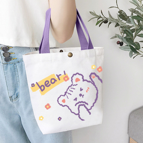 Student cute cartoon canvas bag ladies handbag tote bag shopping bag mommy bag baby birthday gift