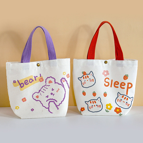 Student cute cartoon canvas bag ladies handbag tote bag shopping bag mommy bag baby birthday gift