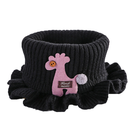 Manufacturer wholesale children's winter knitted cartoon animal lace scarf set neck warm yarn baby scarf