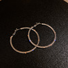 Silver needle, hula hoop, fashionable earrings, silver 925 sample, European style