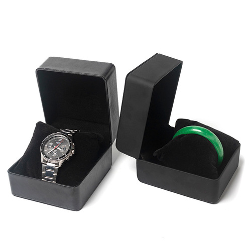 Yuanchang black rounded corner watch box pu leather watch box leather watch box jewelry box portable watch box cross-border wholesale