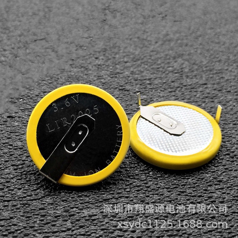 源头厂家充电LIR2025卧式90°贴片焊脚电池高品质LIR2025充电电池
