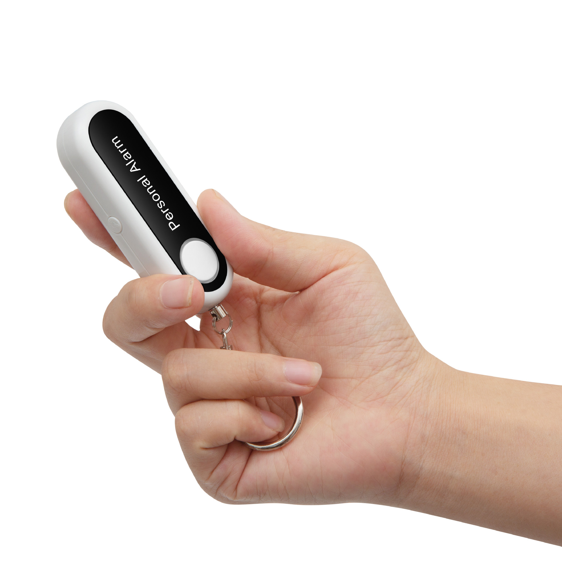 新款背夹个人报警器130分贝女士户外防身报警器 便携钥匙扣报警器