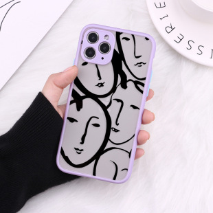 Creative Art Face Line Suitable for iPhone14ProMax Fine Hole Full Skin Apple 13 Protective Cover 12