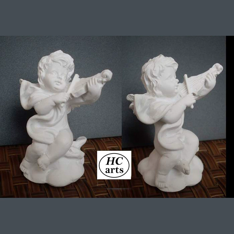 Набор фарфорообразных ангелов HC arts, 4 шт., 7 см, белые фигуры из смолы
