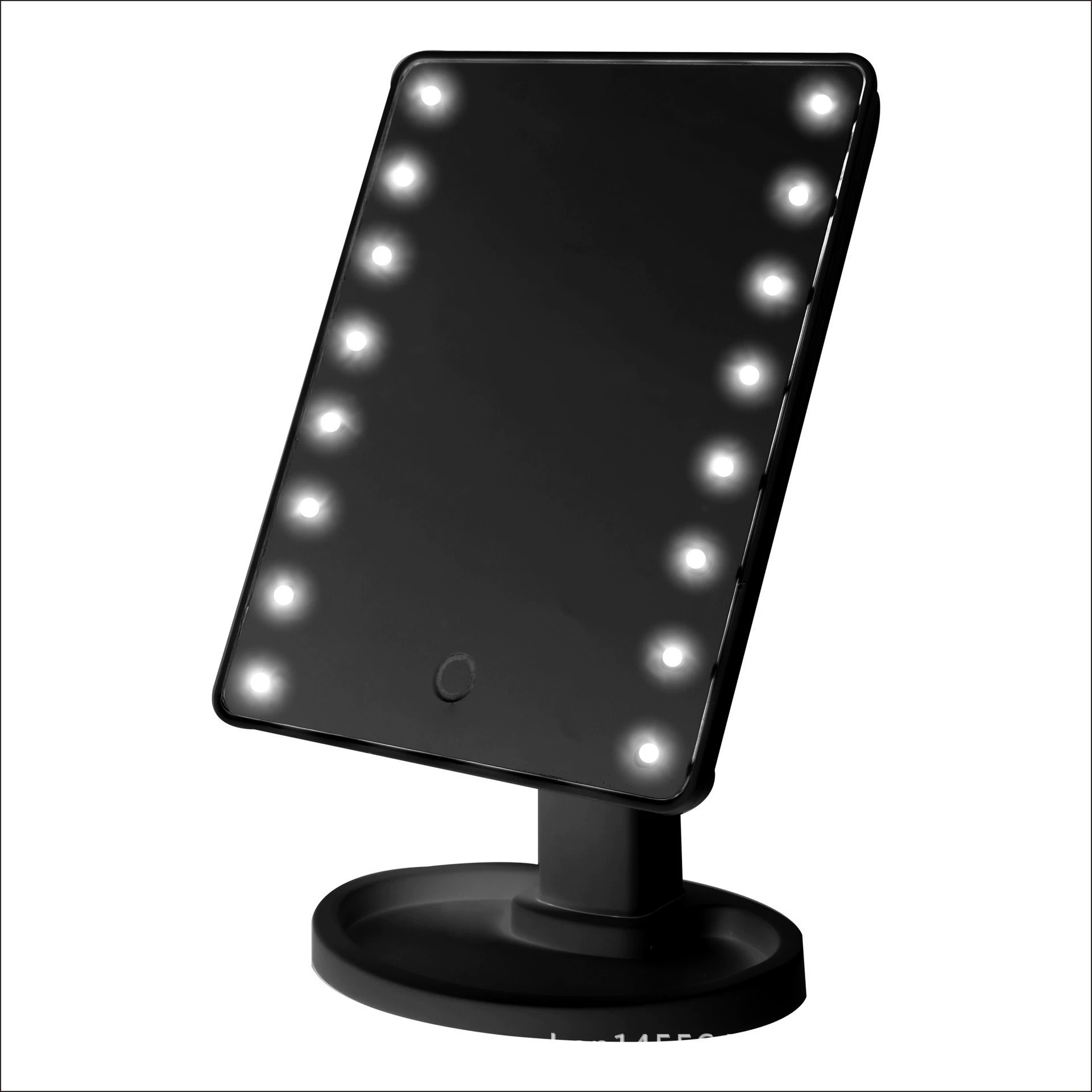 LED косметическое зеркало с сенсорной панелью, настольное зеркало для макияжа, 16 или 22 огня, вращение на 360° с лотком для хранения