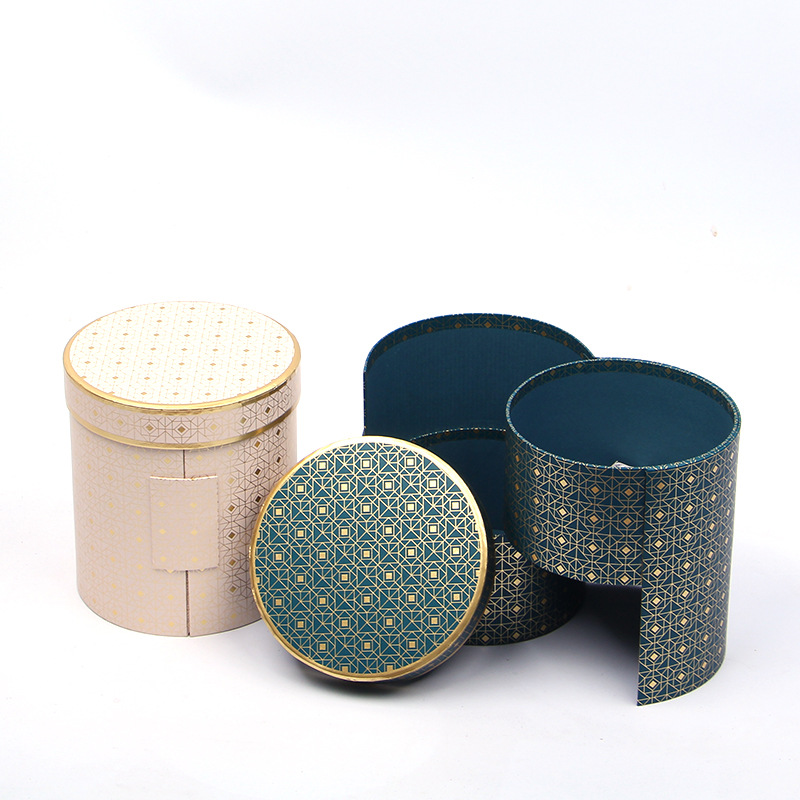 烫金旋转对开礼盒鲜花抱抱桶圆筒花盒双层礼品盒伴手礼盒