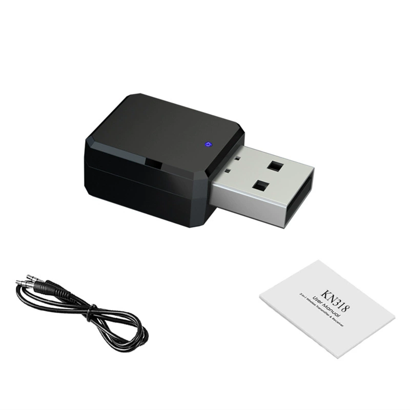 Bluetooth V5.1 аудио преобразователь Bluetooth приемник USB и выход AUX стереоканал