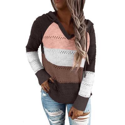 Comercio exterior transfronterizo Orden original nuevo deseo Amazon eBay Otoño e Invierno Nuevo suéter con capucha a rayas image 15