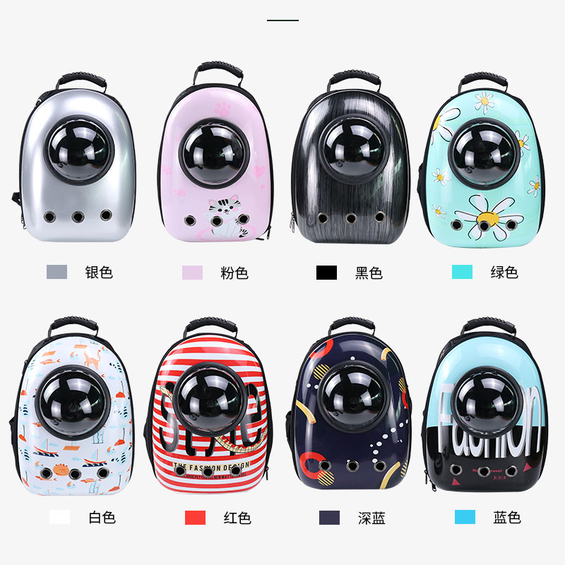 Suministros para mascotas nueva moda cápsula espacial gato mochila portátil gato mochila transpirable transparente perro mochila