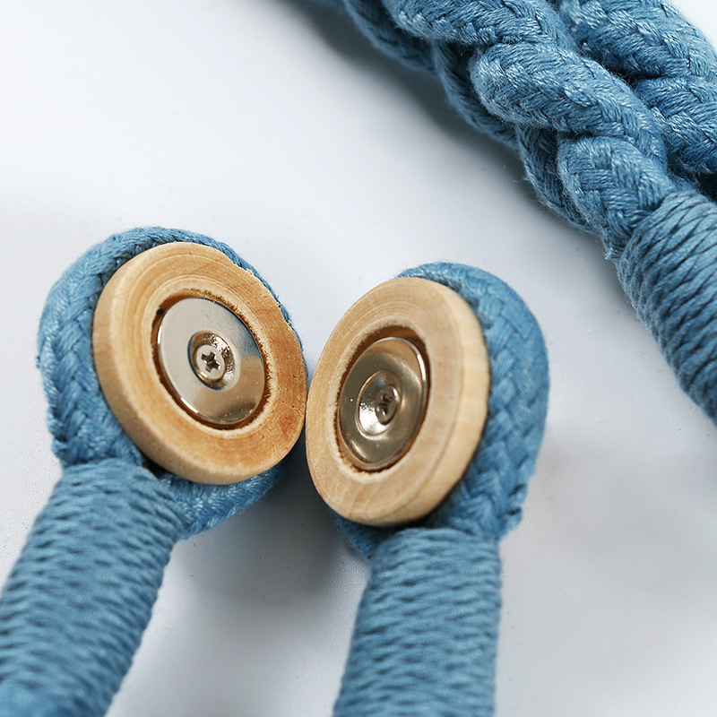 Abrazadera magnética para cortinas de madera natural y algodón_voghion.com