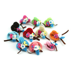 Handmade Crochet Hat Hand Crocheted Mini Hat Hand Crocheted Accessory Doll Beach Bag Children's Clothing Accessory Decoration