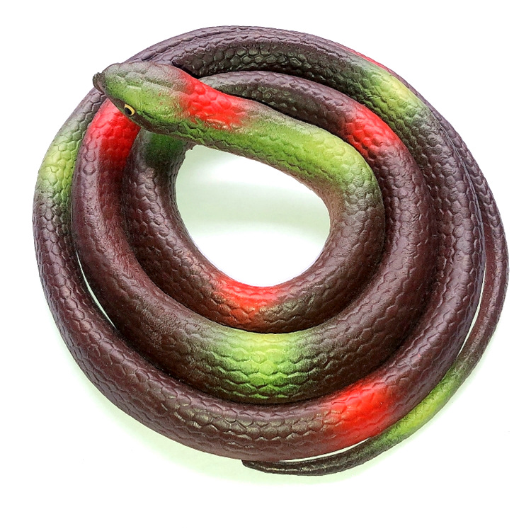 Simulación de juguete serpiente 80cm goma suave falsa serpiente truco scary cobra equipo props Tian serpiente ventas directas de la fábrica
