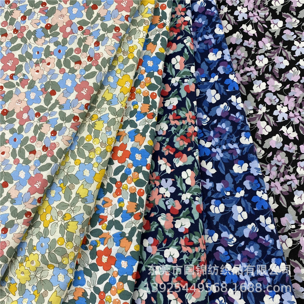 2021春夏新款田园风印花布 纯棉40支府绸印小碎花 服装衬衣面料